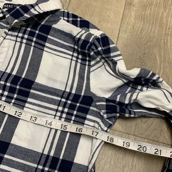 Womens J. Crew Plaid Long Sleeve Front Tie Shirt Dress - Picture 7 of 7